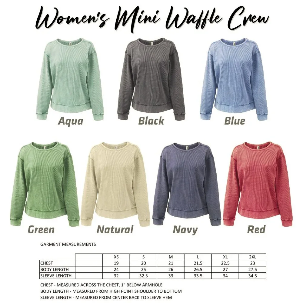 Big M Ole Miss Univ of Mississippi Women's Mini Waffle Crew BLUE - Picture 2 of 3